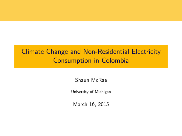 climate change and non residential electricity