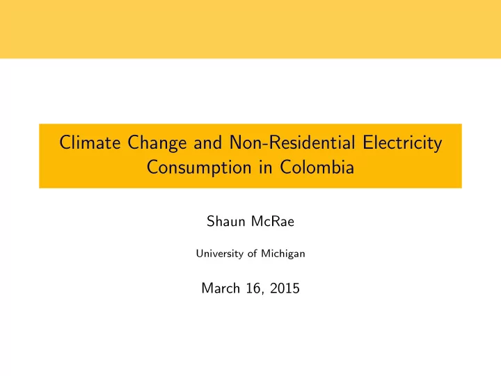 climate change and non residential electricity