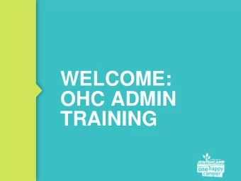 WELCOME:  OHC ADMIN  TRAINING  NEW  FOR 2018!    Dashboard    Email confirmation to parents