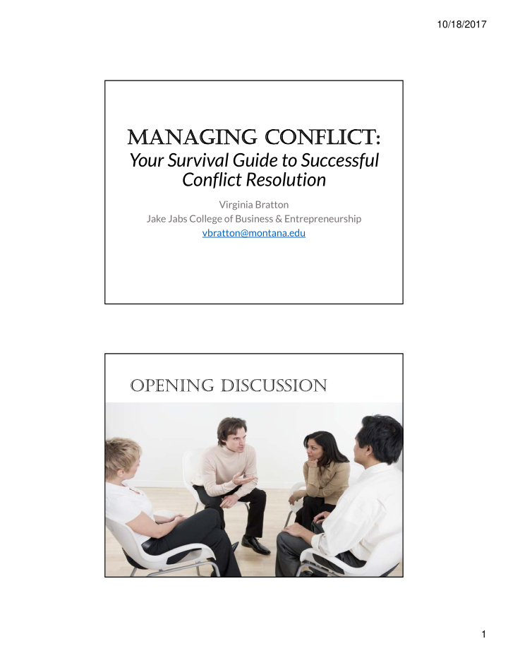 managing conflict managing conflict