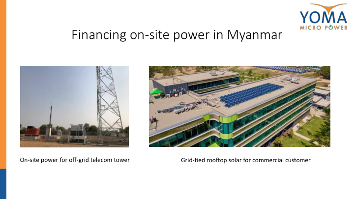 financing on site power in myanmar