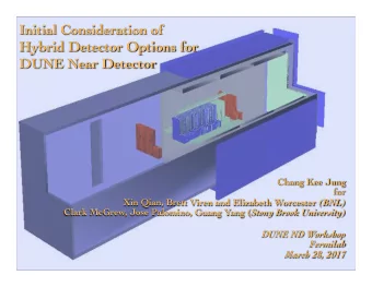 Initial Consideration of  Hybrid Detector Options for  DUNE Near Detector  Chang Kee Jung  for Xin