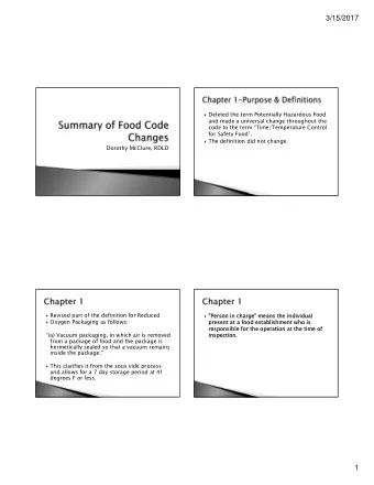 3/15/2017  Deleted the term Potentially Hazardous Food  and made a universal change throughout