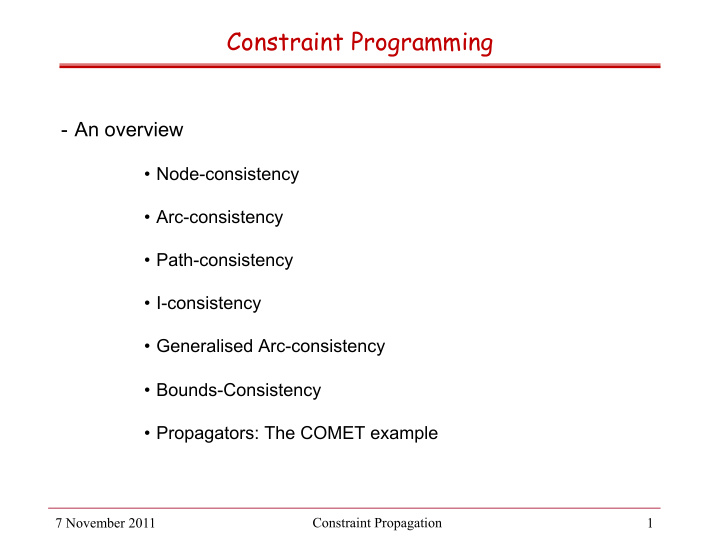 constraint programming