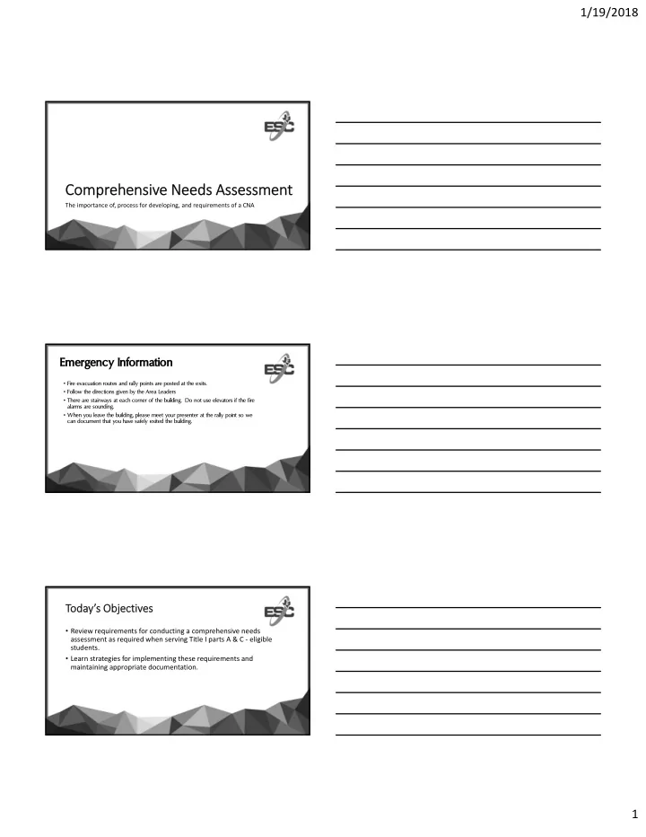compr comprehensiv hensive needs eeds assessm assessmen