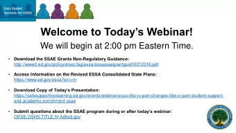 Welcome to Todays Webinar!  We will begin at 2:00 pm Eastern Time.    Download the SSAE