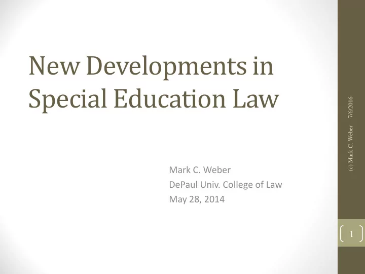 new developments in