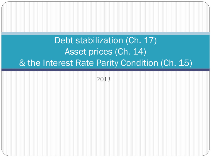 debt stabilization ch 17
