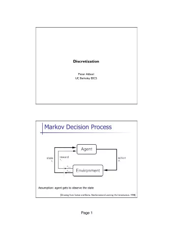 Markov Decision Process  Assumption: agent gets to observe the state  [Drawing from Sutton and