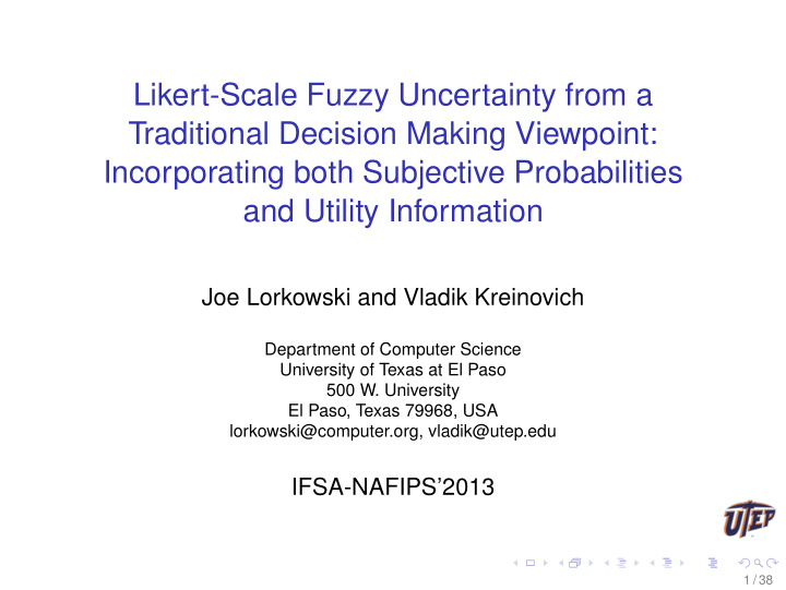 likert scale fuzzy uncertainty from a traditional