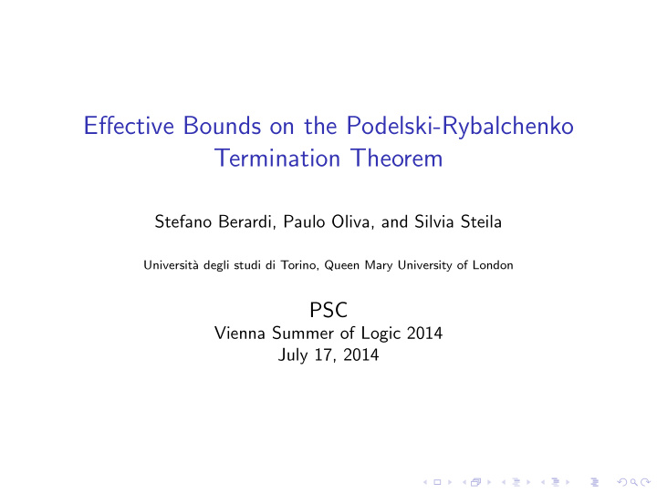 effective bounds on the podelski rybalchenko termination