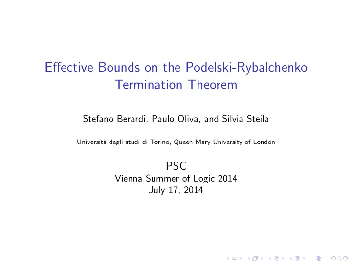 effective bounds on the podelski rybalchenko termination