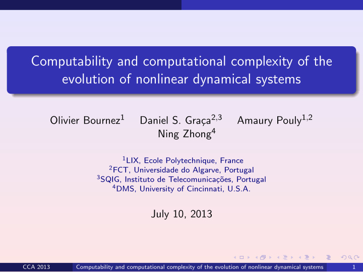 computability and computational complexity of the