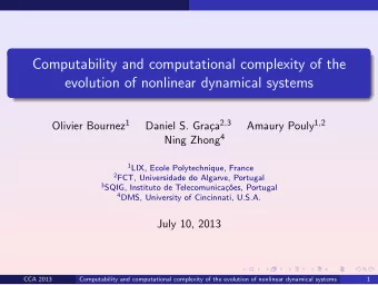 Computability and computational complexity of the  evolution of nonlinear dynamical systems Olivier