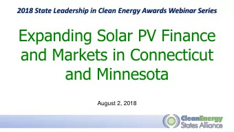 and Markets in Connecticut  and Minnesota  August 2, 2018  Housekeeping  Join audio:    Choose