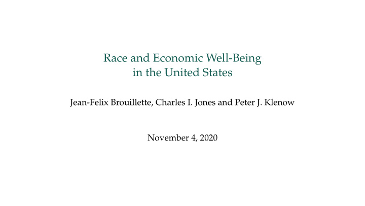 race and economic well being in the united states
