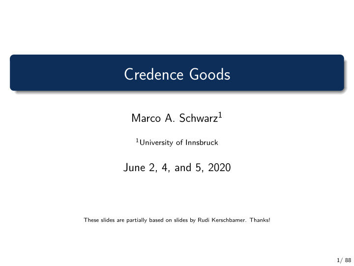 credence goods