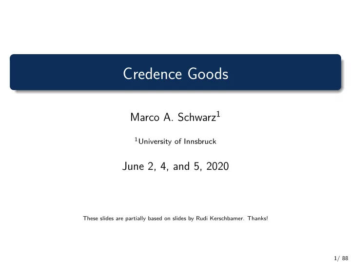 credence goods