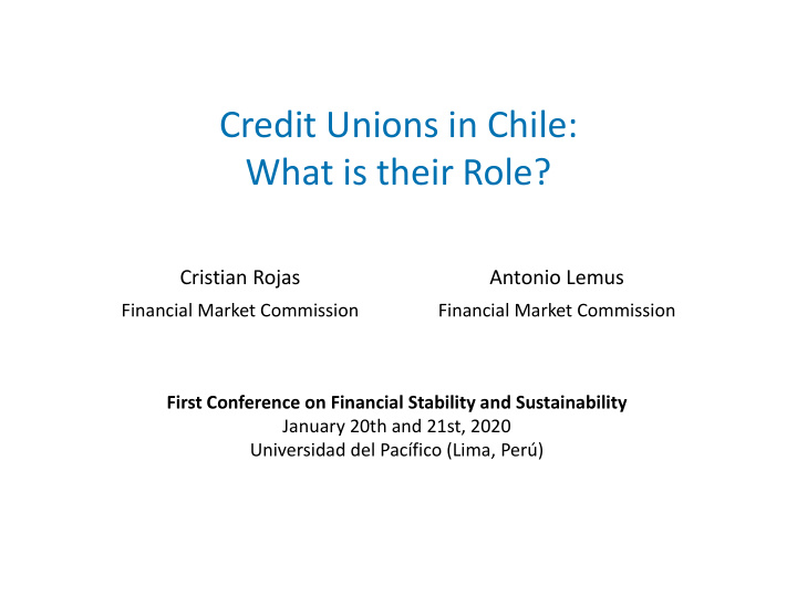 credit unions in chile