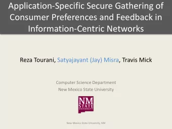 Application-Specific Secure Gathering of  Consumer Preferences and Feedback in  Information-Centric