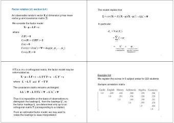 =  +    l  2  ij  i    F  =  FF  =  I  E  Cov( )  (  )  j  =  1  0  =  E    ( )  =  +