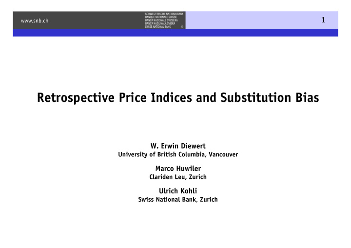 retrospective price indices and substitution bias