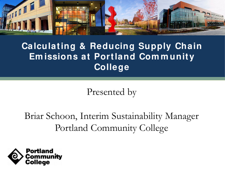 presented by briar schoon interim sustainability manager