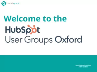 Welcome to the  Gem  gem@babelquest.co.uk  Latimer  01235 313555  Inbound  Strategist  Before we