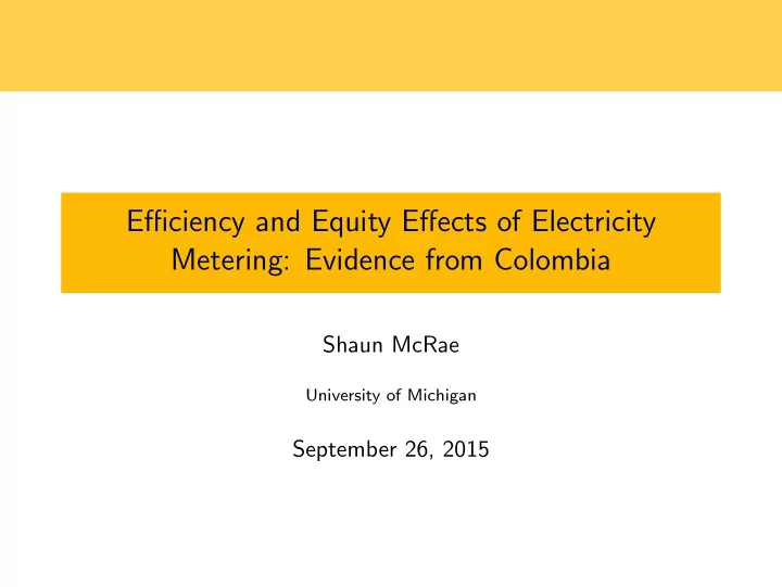 efficiency and equity effects of electricity metering