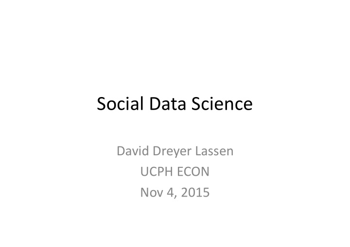 social data science