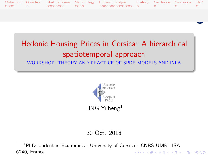 hedonic housing prices in corsica a hierarchical