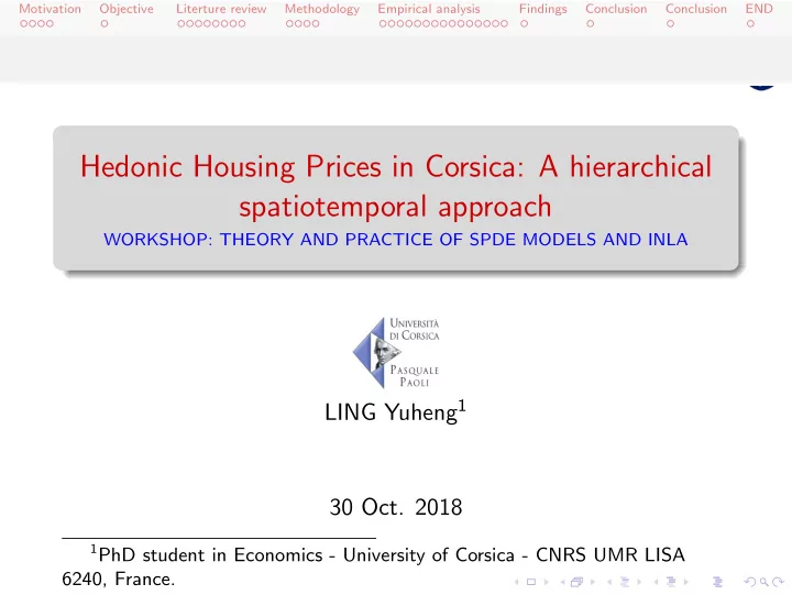 hedonic housing prices in corsica a hierarchical