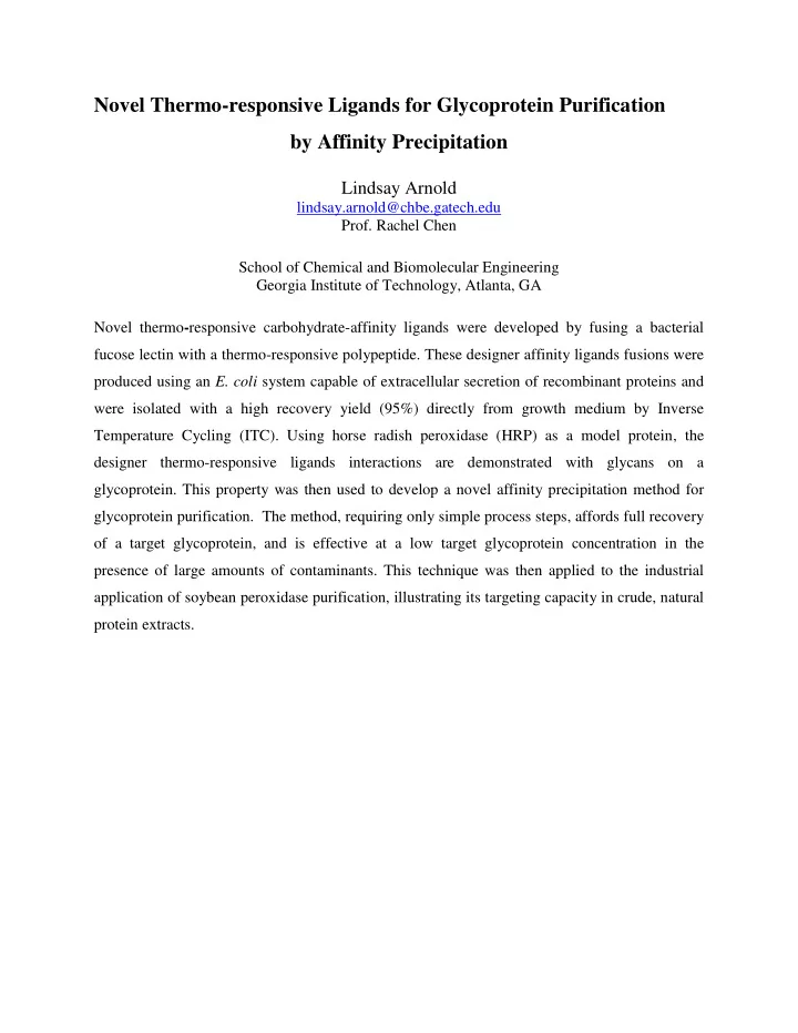 by affinity precipitation