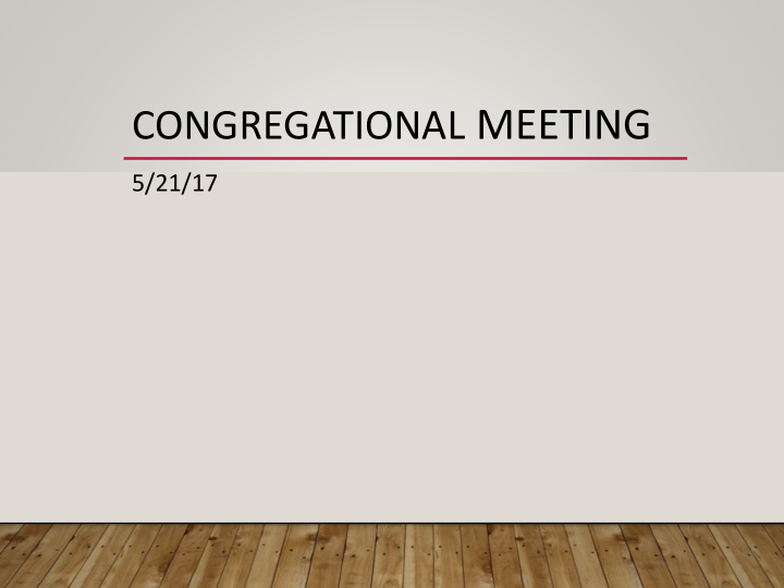 congregational meeting