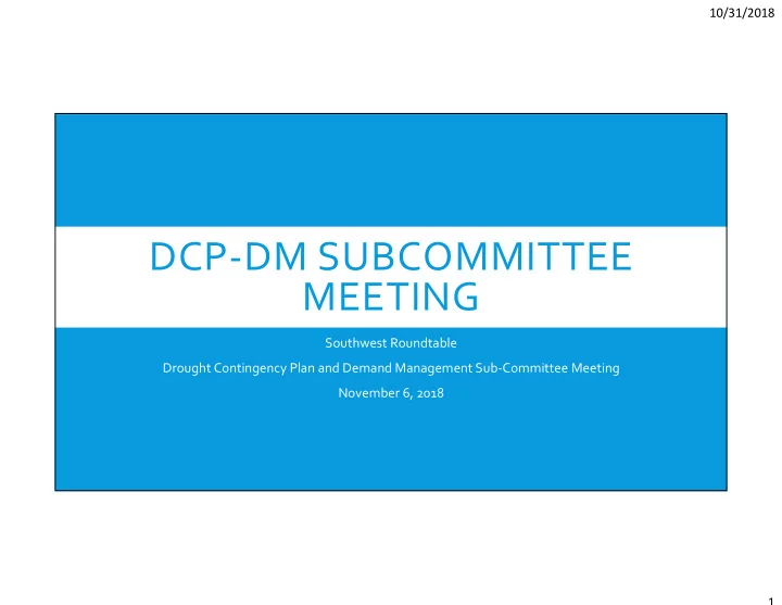 dcp dm subcommittee meeting