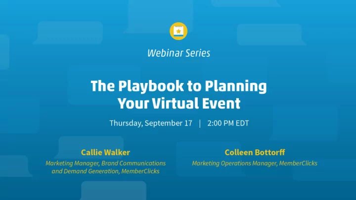 why are we hosting a virtual event what overall