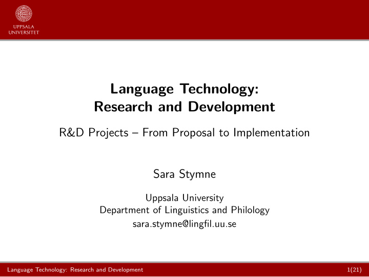 language technology research and development
