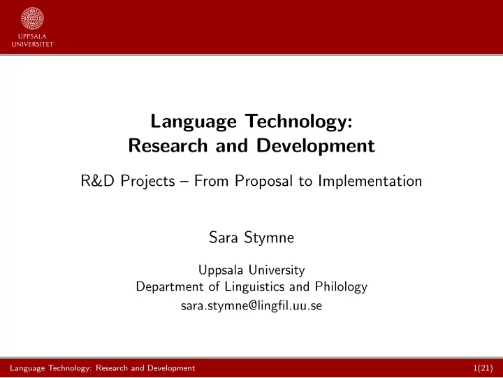 language technology research and development
