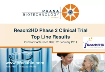 Safe Harbour  This presentation may contain some statements that may be considered