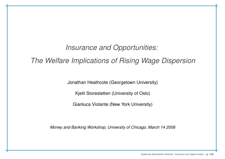 insurance and opportunities the welfare implications of