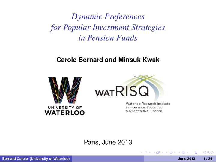 dynamic preferences for popular investment strategies in
