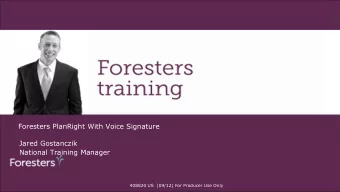 National Training Manager  408820 US  (09/12) For Producer Use Only  Disclaimers  This webinar is