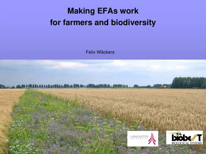 making efas work