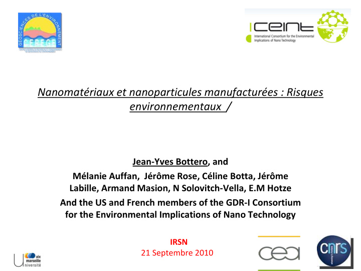 nanomat riaux et nanoparticules manufactur es risques