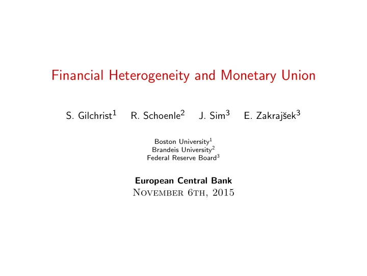 financial heterogeneity and monetary union
