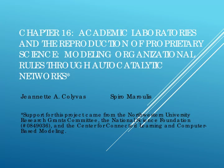 chapt e r 16 acade mi c l aborat ori e s and t he re