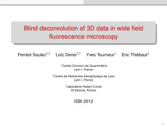 Blind deconvolution of 3D data in wide field  fluorescence microscopy Ferrol Soulez 1 , 2 Loc