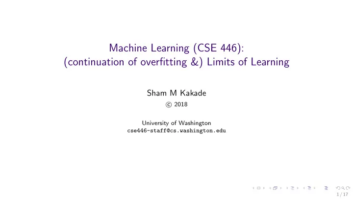 machine learning cse 446 continuation of overfitting
