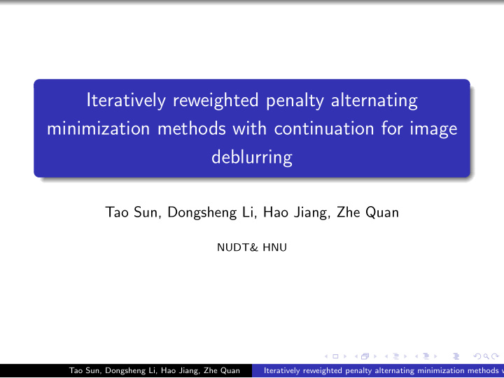 iteratively reweighted penalty alternating minimization