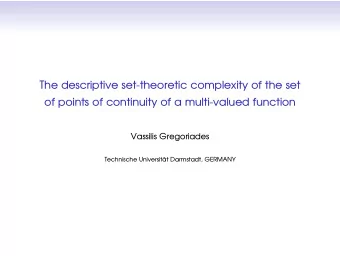 The descriptive set-theoretic complexity of the set  of points of continuity of a multi-valued